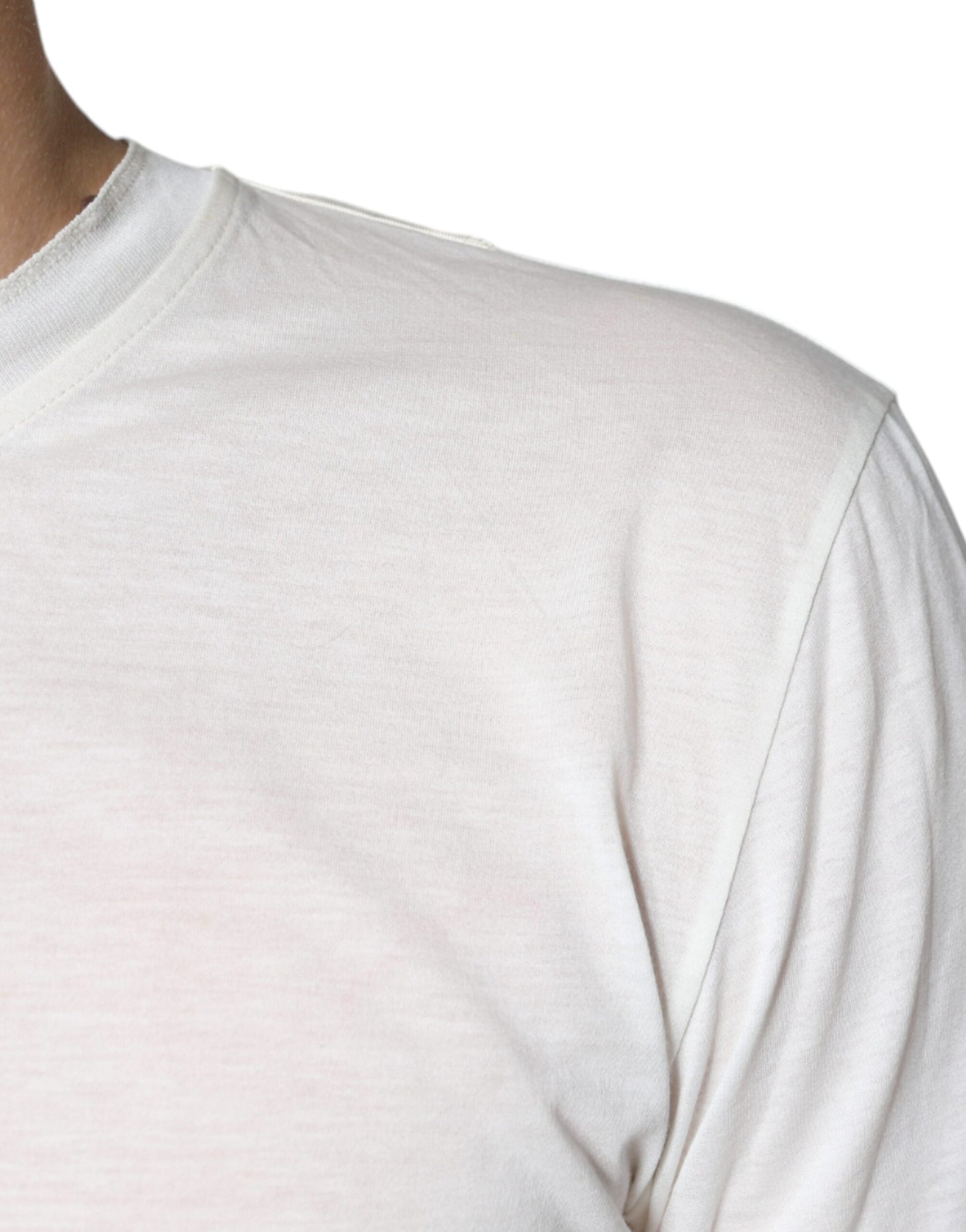 Camiseta de algodón blanquecino de manga corta Dolce & Gabbana