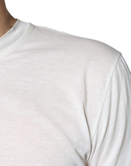 Camiseta de algodón blanquecino de manga corta Dolce & Gabbana