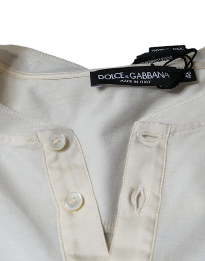 Camiseta de algodón blanquecino de manga corta Dolce & Gabbana