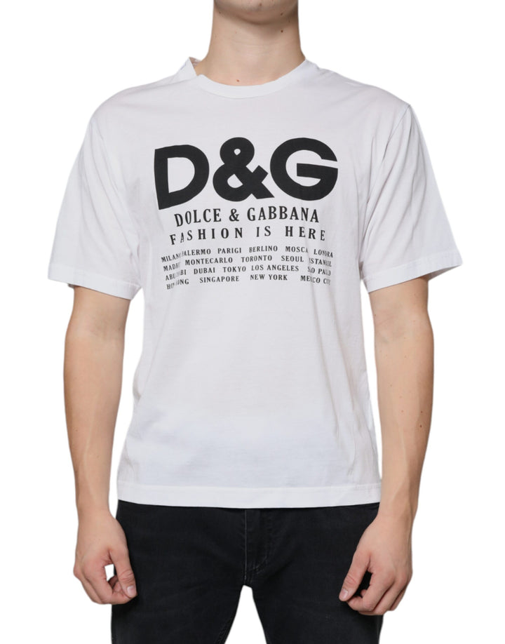 T-shirt décontracté Dolce & Gabbana en coton blanc avec logo DG imprimé