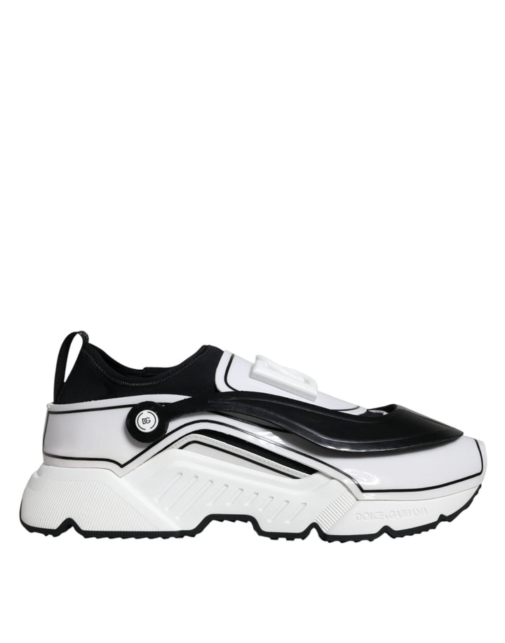 Zapatillas Dolce & Gabbana Daymaster con Placa del Logotipo en Blanco y Negro
