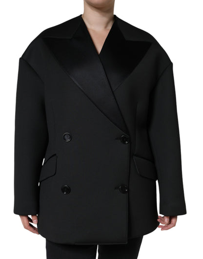 Chaqueta de doble botonadura Dolce & Gabbana de poliéster negro