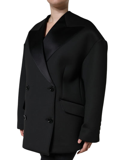 Chaqueta de doble botonadura Dolce & Gabbana de poliéster negro