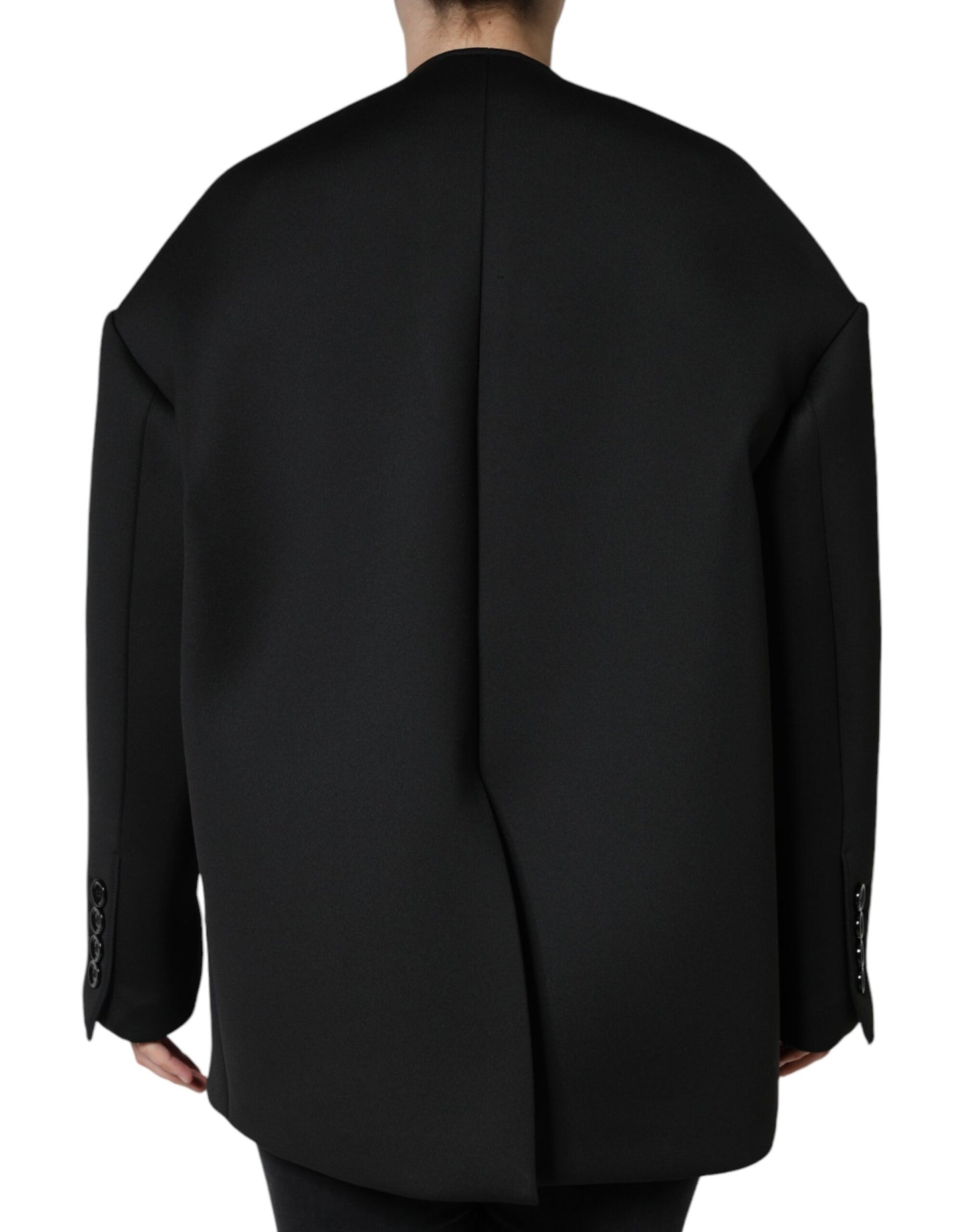 Chaqueta de doble botonadura Dolce & Gabbana de poliéster negro