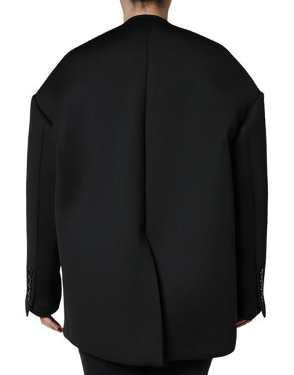 Chaqueta de doble botonadura Dolce & Gabbana de poliéster negro