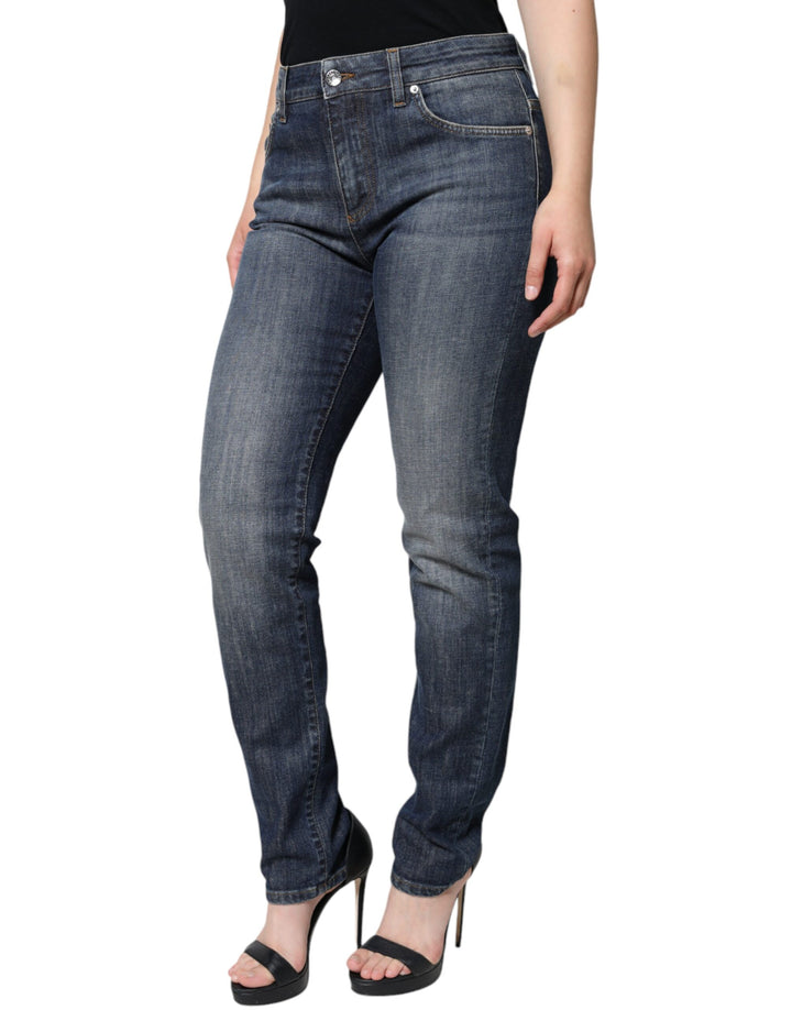 Jean skinny en denim stretch de coton bleu foncé Dolce & Gabbana
