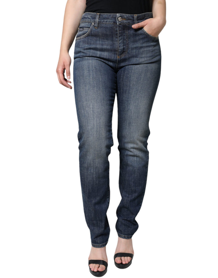 Jean skinny en denim stretch de coton bleu foncé Dolce & Gabbana
