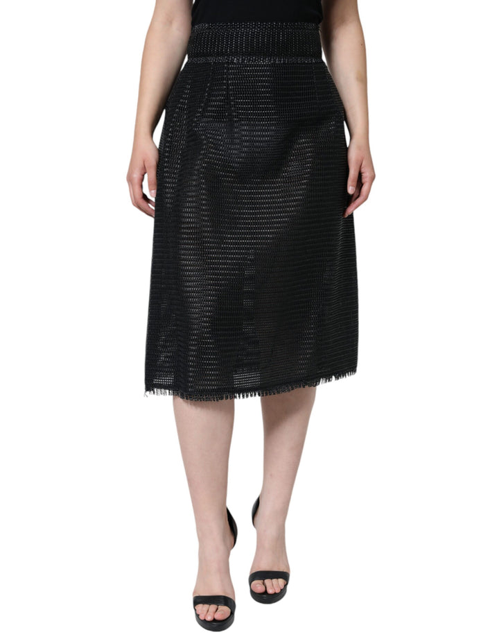 Falda lápiz de talle alto de viscosa negra de Dolce & Gabbana