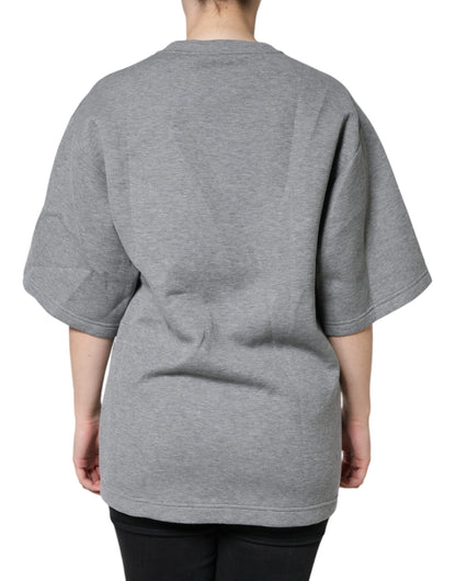 T-shirt Dolce & Gabbana gris en coton mélangé orné
