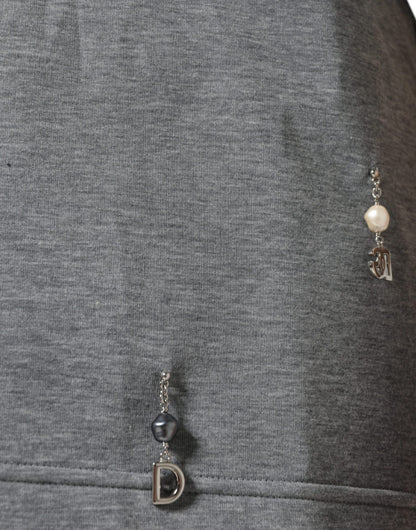 T-shirt Dolce & Gabbana gris en coton mélangé orné