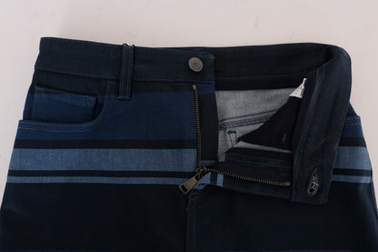 Mini-jupe courte en jean rayée bleue Dolce & Gabbana