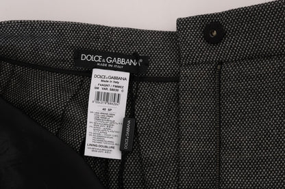 Shorts taille haute gris en laine Dolce & Gabbana