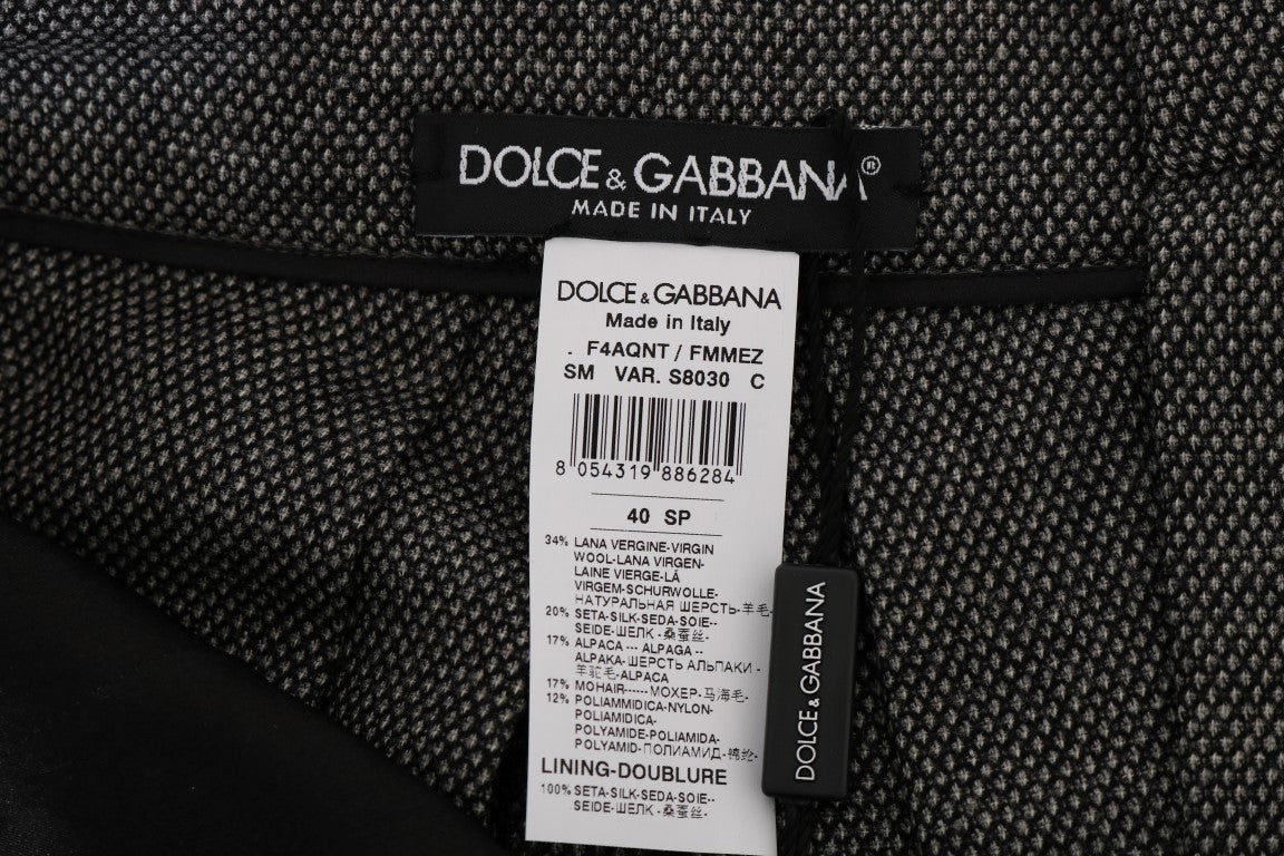 Shorts taille haute gris en laine Dolce & Gabbana