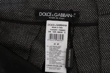 Shorts taille haute gris en laine Dolce & Gabbana
