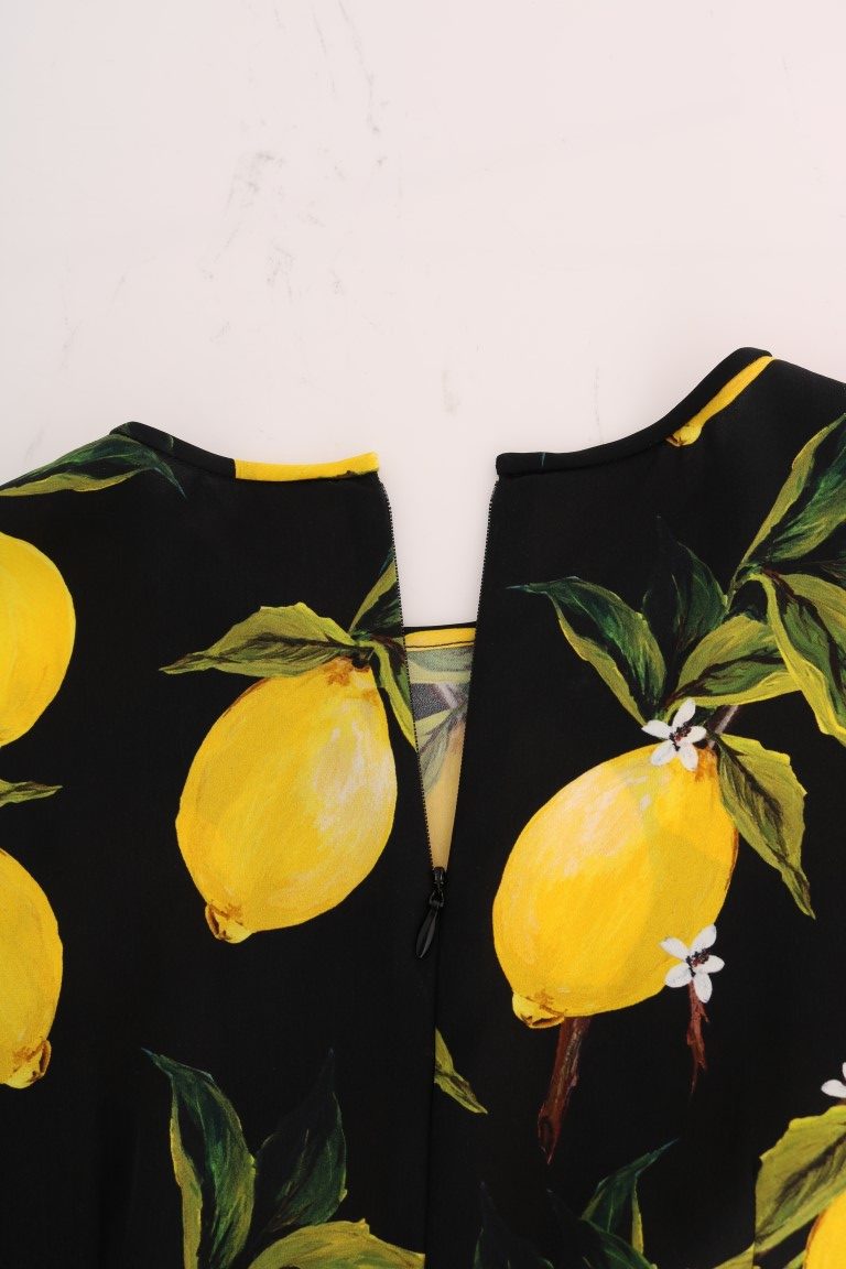 T-shirt en soie stretch multicolore à motif citron Dolce & Gabbana