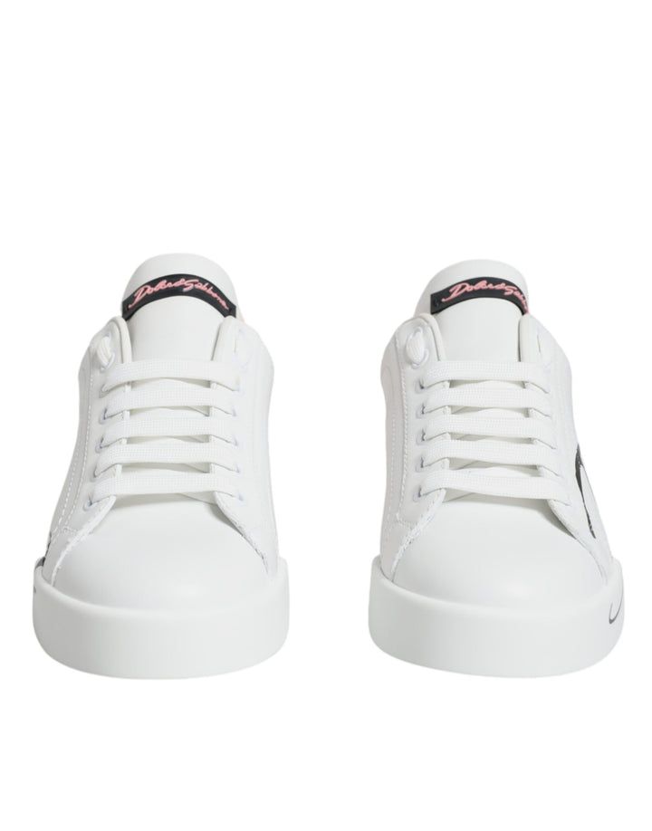 Zapatillas bajas Dolce & Gabbana blancas y rosas Portofino