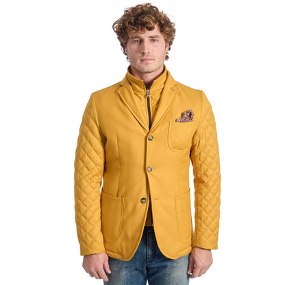 Roberto Pepe Luxury Yellow Wool Men's Jacket