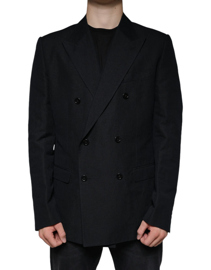 Dolce & Gabbana Americana Cruzada de Lino Negro