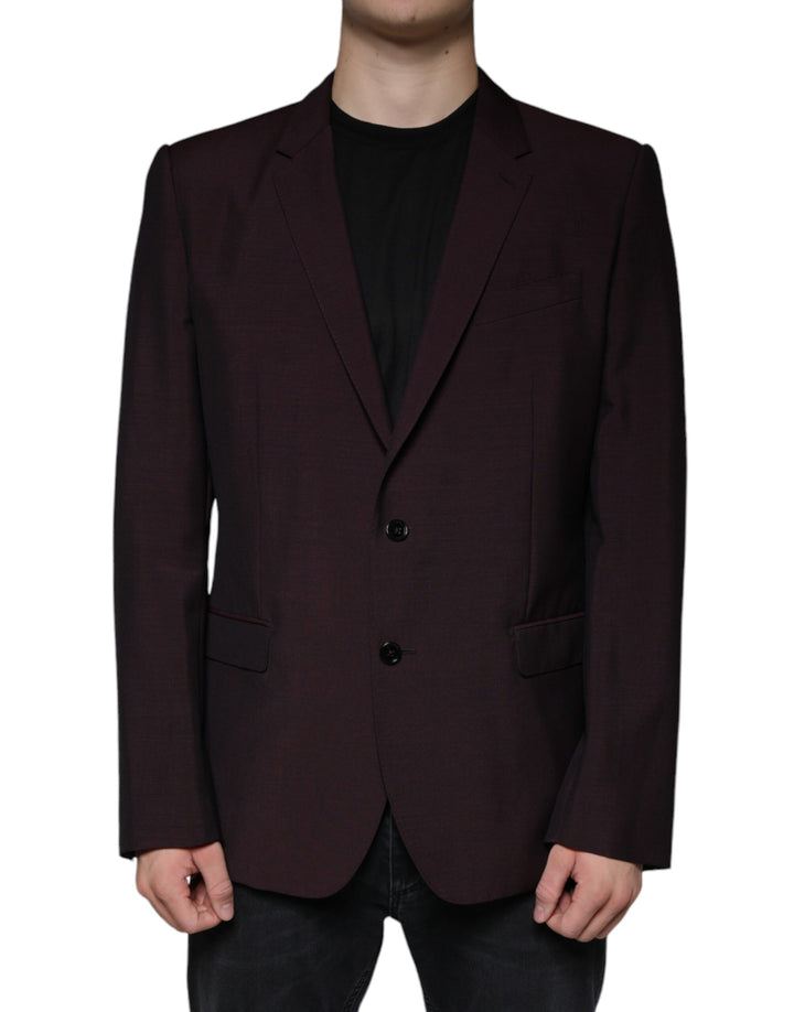 Chaqueta tipo esmoquin de lana burdeos de un solo botón de Dolce & Gabbana