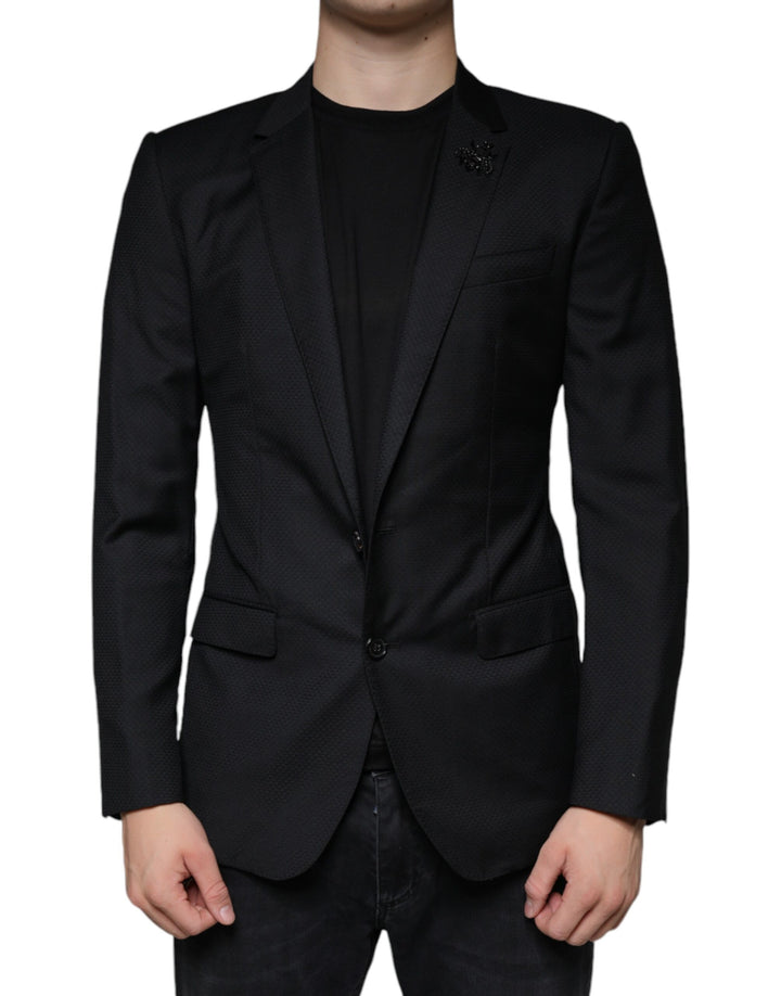 Blazer de una hilera de botones Dolce & Gabbana negro MARTINI con abeja