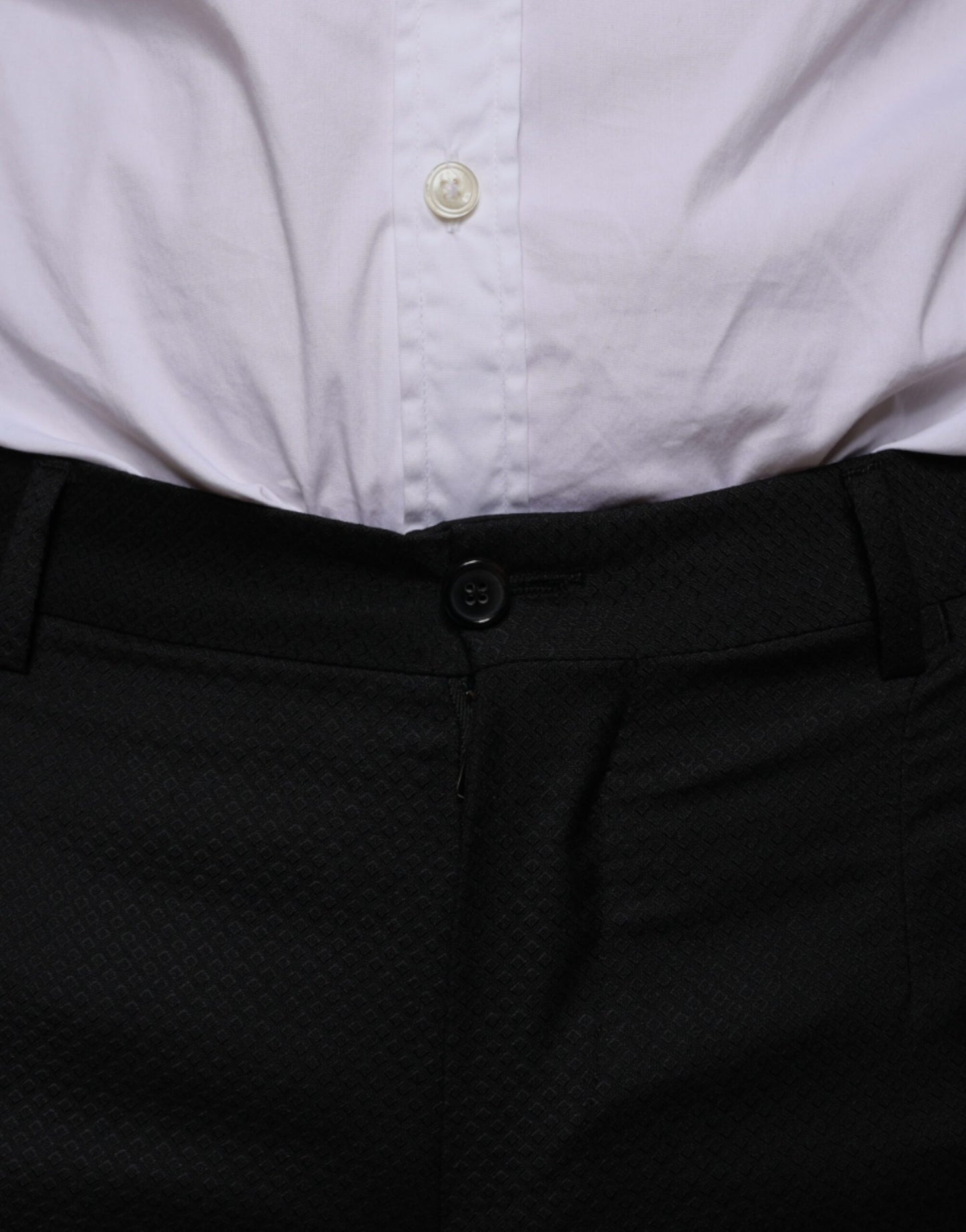 Pantalones de vestir ajustados de lana negra Dolce & Gabbana