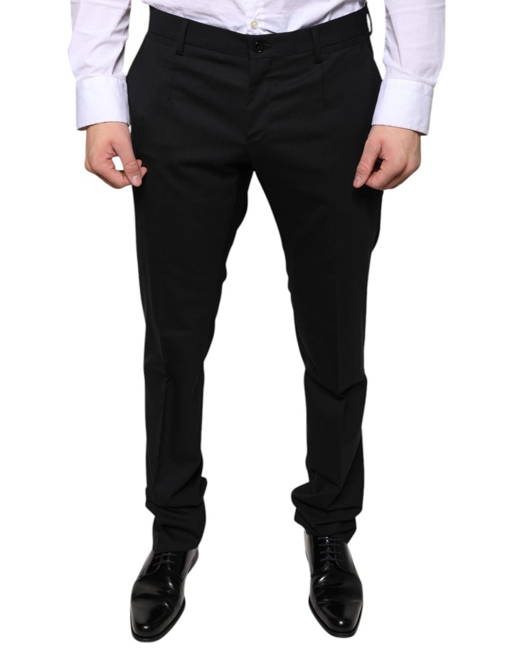 Pantalon habillé moulant en laine noire Dolce & Gabbana