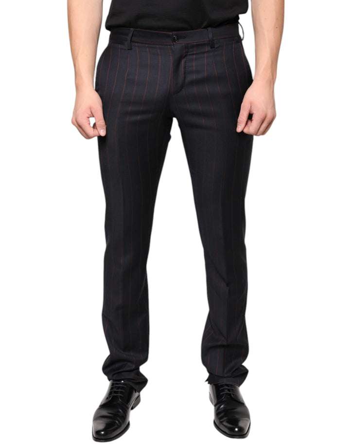 Pantalon Habillé Skinny Homme à Rayures Noires Dolce & Gabbana