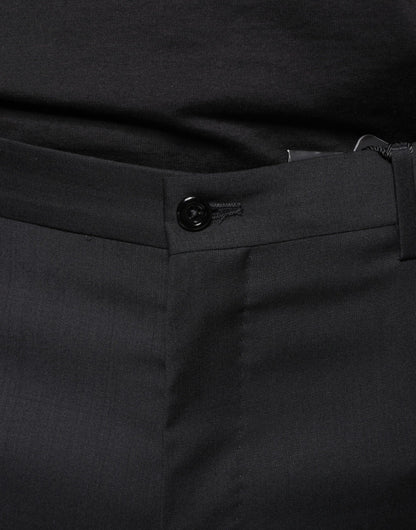 Pantalones de vestir ajustados negros de lana para hombre Dolce & Gabbana