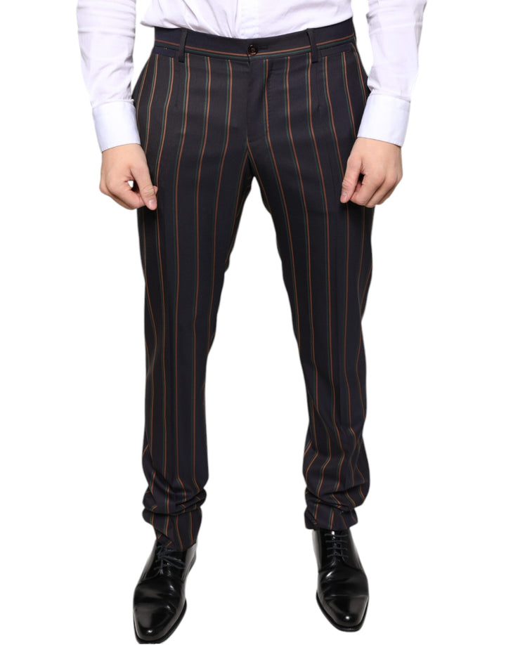 Pantalon habillé skinny pour homme Dolce & Gabbana à rayures marron