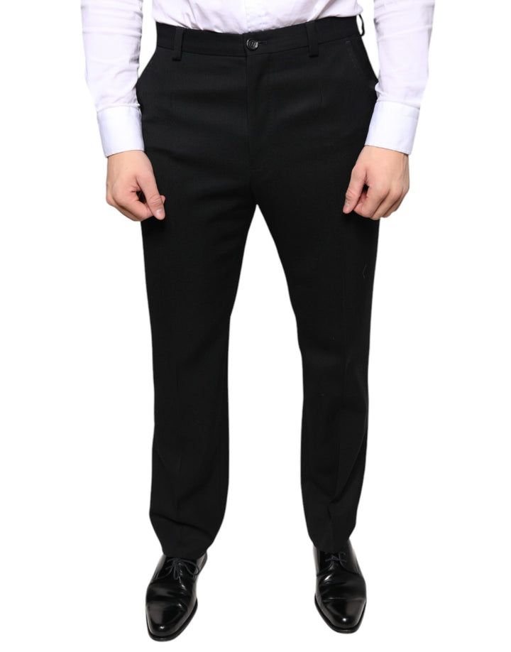 Pantalon de costume skinny Dolce & Gabbana en laine noire pour homme