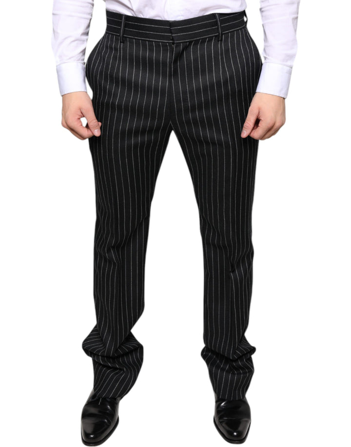 Pantalon Habillé Skinny Homme à Rayures Noires Dolce & Gabbana