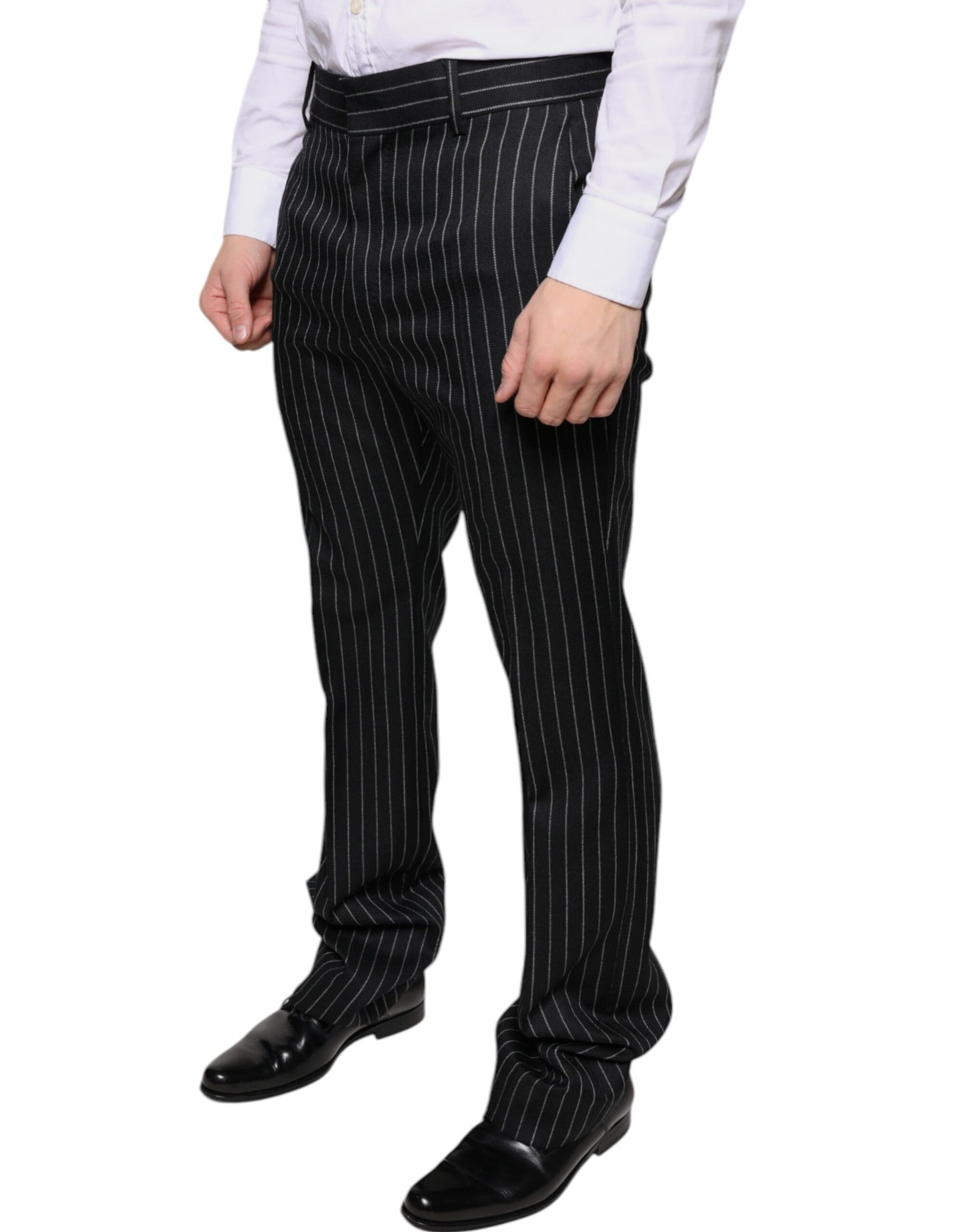 Pantalon Habillé Skinny Homme à Rayures Noires Dolce & Gabbana