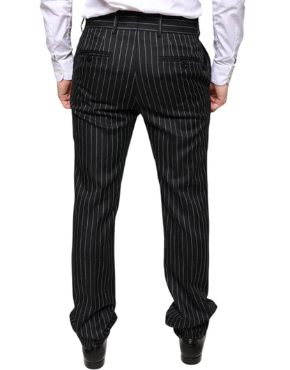 Pantalon Habillé Skinny Homme à Rayures Noires Dolce & Gabbana