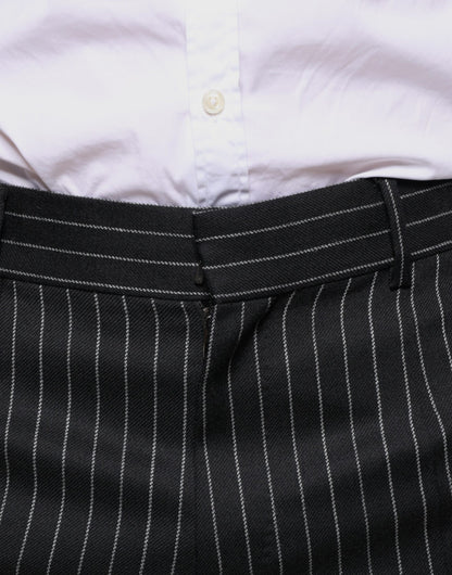 Pantalon Habillé Skinny Homme à Rayures Noires Dolce & Gabbana