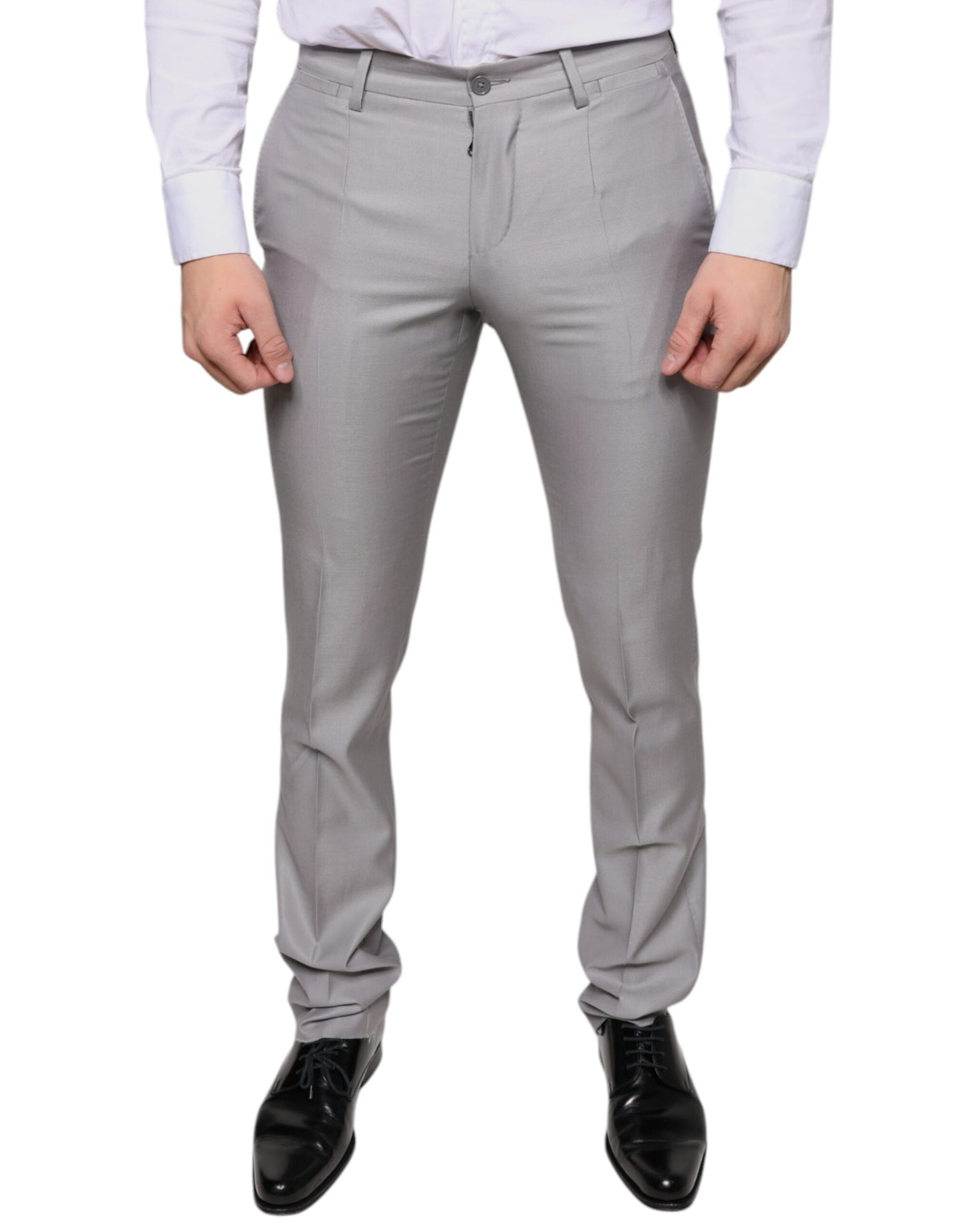 Pantalon de costume Dolce & Gabbana en laine gris clair