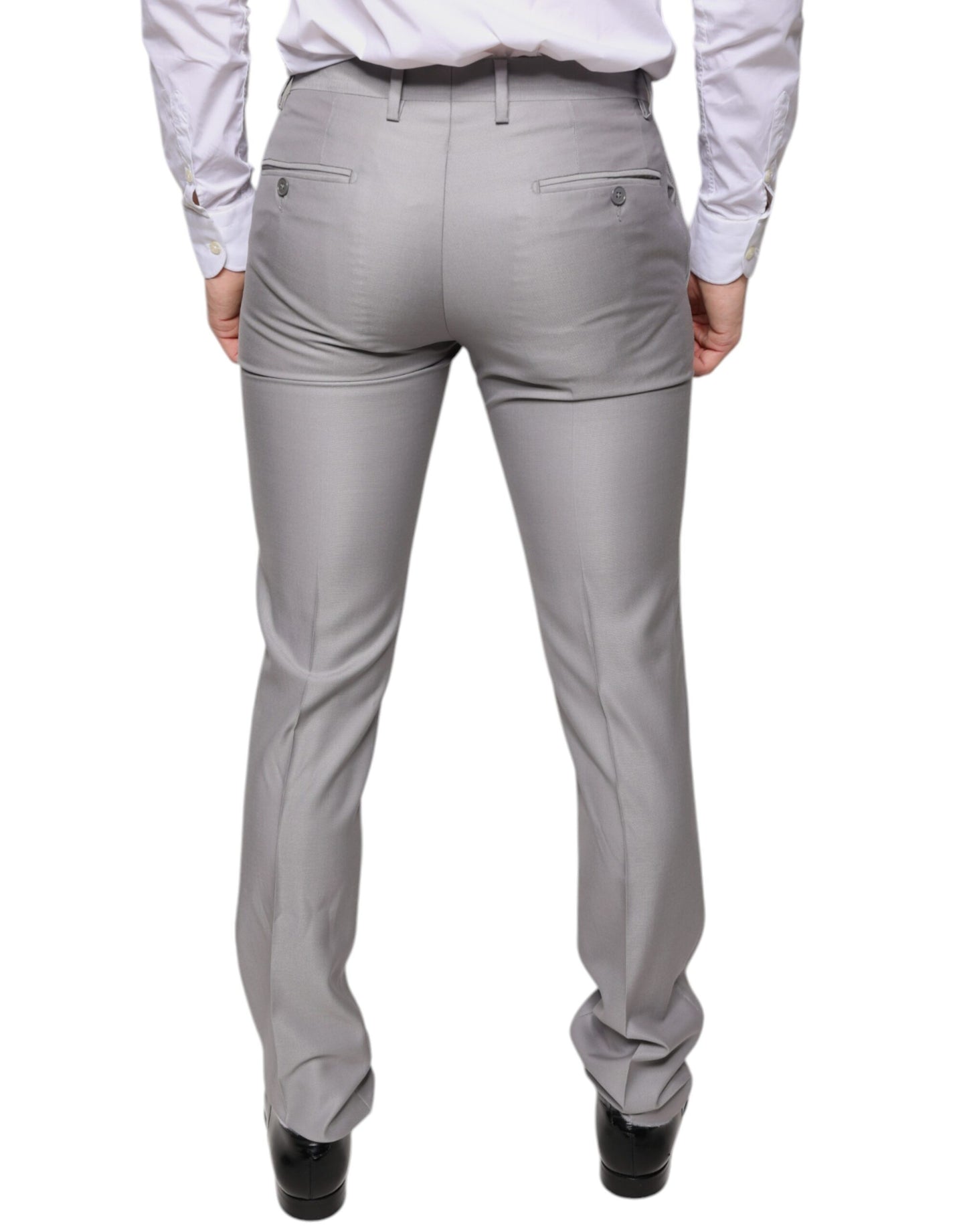 Pantalon de costume Dolce & Gabbana en laine gris clair