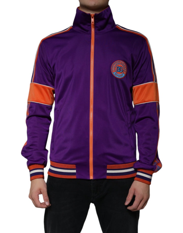 Dolce & Gabbana Pull à manches longues entièrement zippé en polyester violet