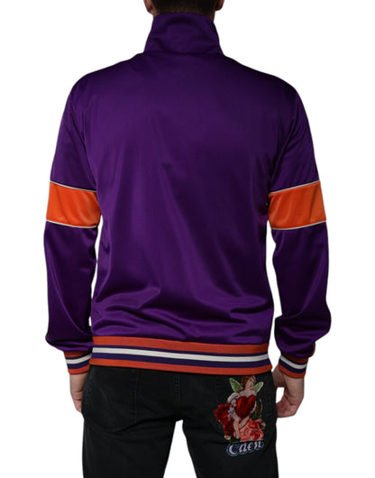 Dolce & Gabbana Pull à manches longues entièrement zippé en polyester violet