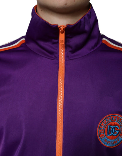 Dolce & Gabbana Pull à manches longues entièrement zippé en polyester violet