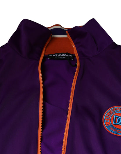 Dolce & Gabbana Pull à manches longues entièrement zippé en polyester violet
