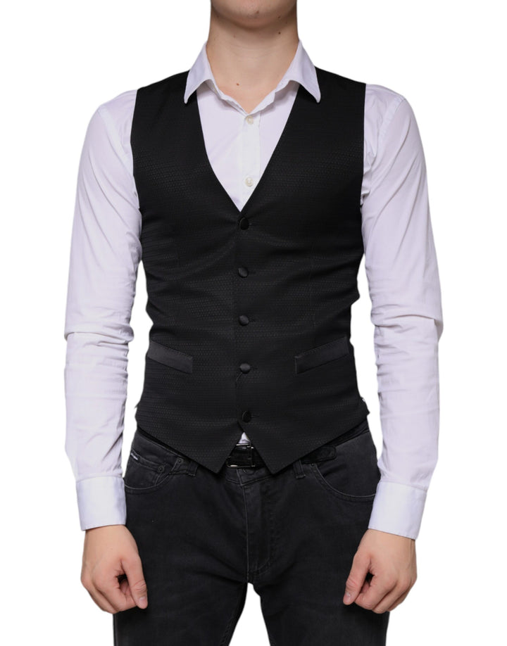 Dolce & Gabbana Chaleco de lana negro Vestido Chaleco formal