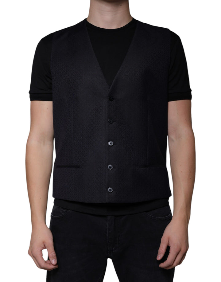 Dolce & Gabbana Chaleco de lana negro Vestido Chaleco formal