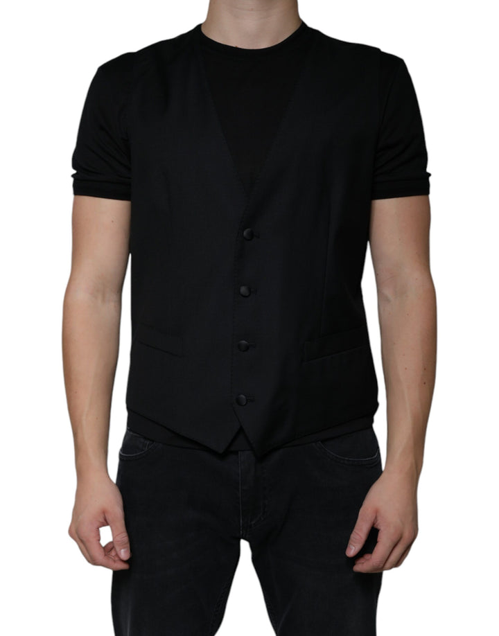Dolce & Gabbana Chaleco de Lana Negro Vestido Formal