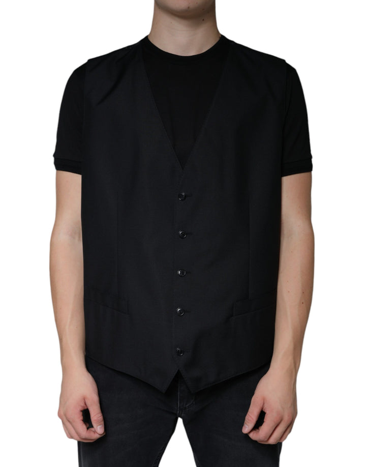 Chaleco de lana negro formal Dolce & Gabbana