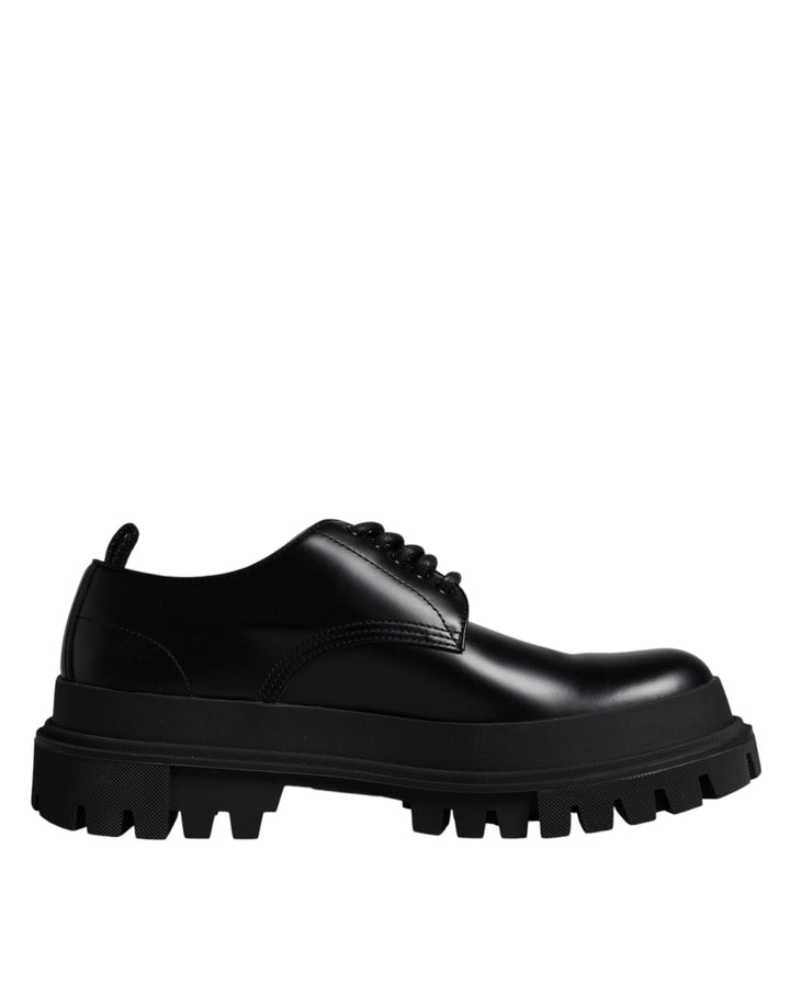 Zapatos de vestir Dolce & Gabbana de cuero negro con cordones estilo trekking