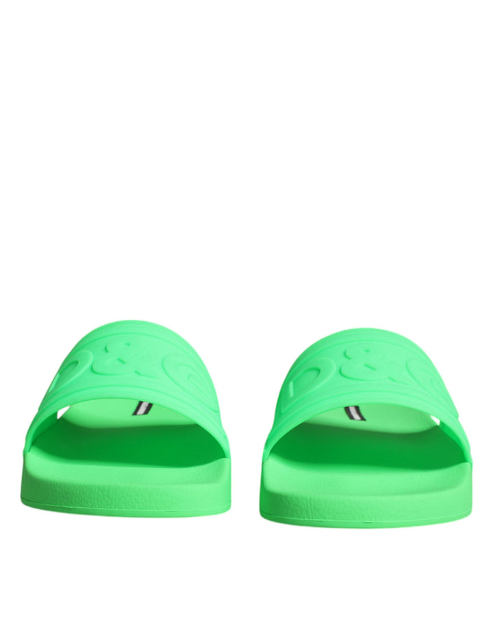Dolce & Gabbana Sandales à enfiler en cuir vert Chaussures de plage