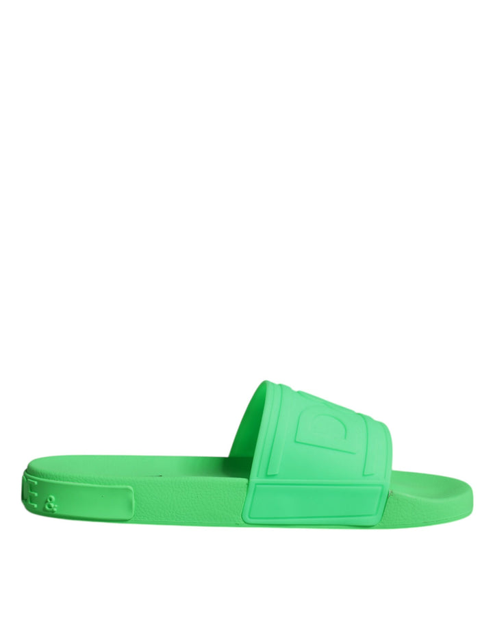 Dolce & Gabbana Sandales à enfiler en cuir vert Chaussures de plage