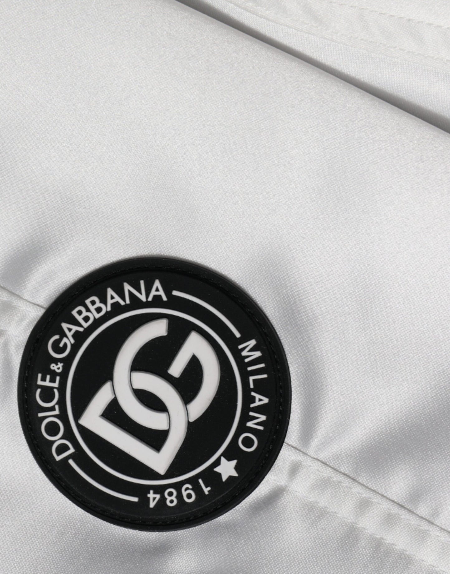 Chaqueta bomber con cremallera completa, logotipo y poliéster blanco de Dolce & Gabbana
