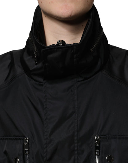 Dolce & Gabbana Negro Nailon Invierno Hombre Parka Abrigo Chaqueta