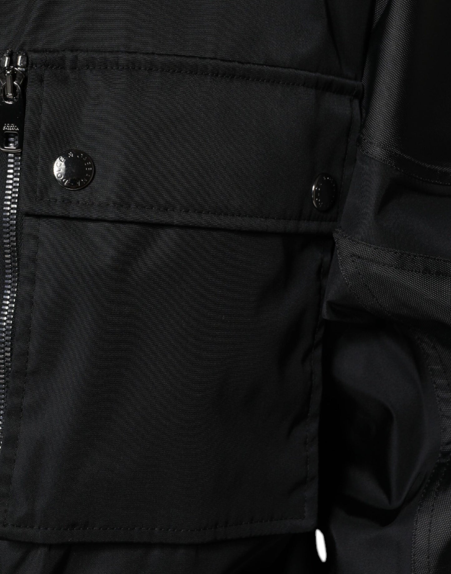 Dolce & Gabbana Negro Nailon Invierno Hombre Parka Abrigo Chaqueta